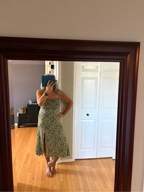 Dex Yellow and Black Floral Dress